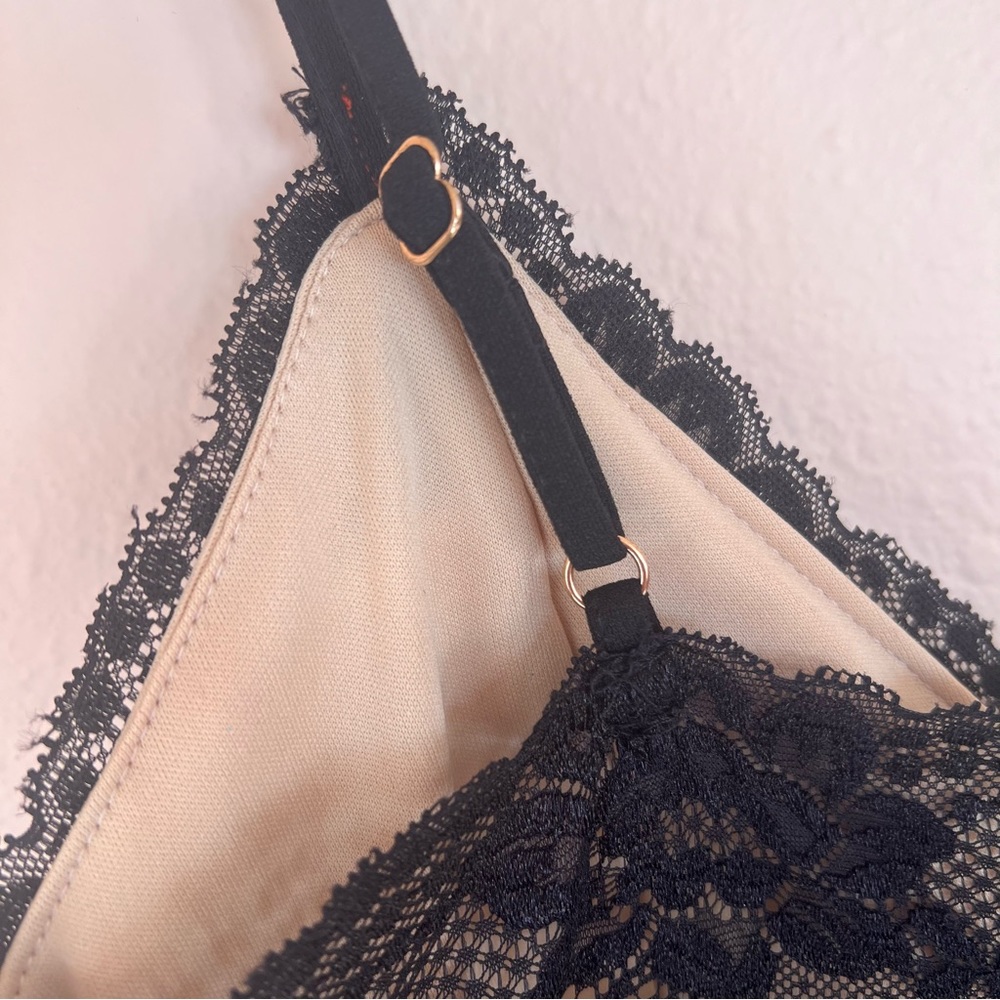 NWOT π₯ Women's Black Lace Mini Dress Haute Monde - Picture 8 of 12